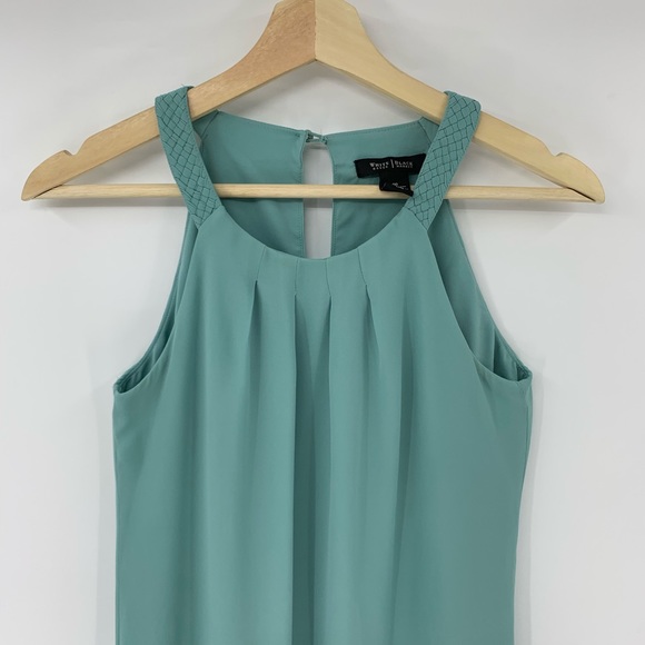 WHBM Halter Asymmetric Soft Dress Blue - Picture 3 of 6